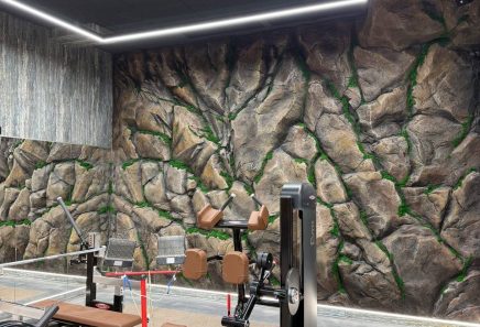 Штучні скелі з арт бетону в інтер'єрі, Київська область